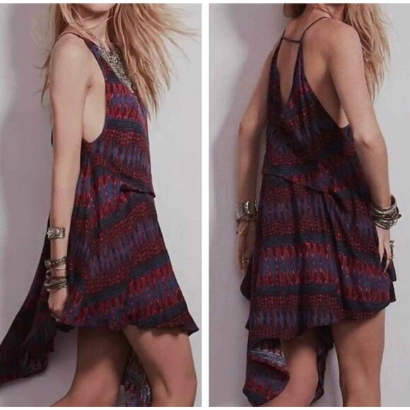 Free People Asymmetrical Aztec Boho Midi Dress - Picture 1 of 6